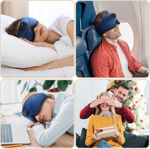Image of LC-dolida White Noise Sleep Mask, 3D Sleep Bluetooth Headphones with 16 Soothing Sounds, Bluetooth 5.4 Sleep Eye Mask with Timer, Total Blackout Sleeping Headphones for Side Sleeper