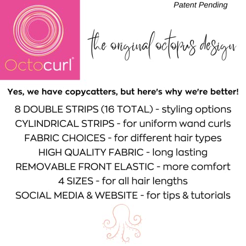 Octocurl Heatless Hair Curler Medium Length (Cotton Poplin) - Hair Rollers To Sleep In - Heatless Curling Headband (Medium Length - Methinks Pink) #TOP4