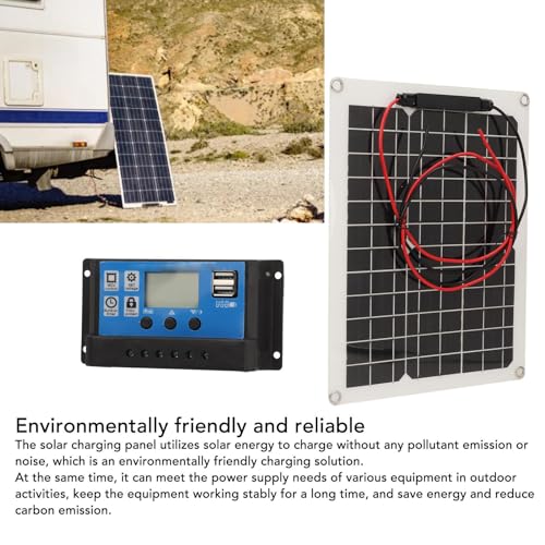 Kit de Panel Solar, Cargador Solar Impermeable de 15W con Controlador Cargador de Batería Solar para Coche Automotriz