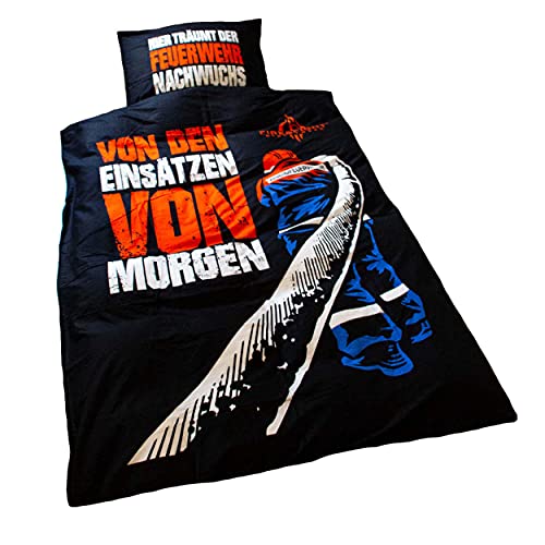 FIRE & FIGHT Streetwear Hier träumt der Feuerwehrnachwuchs - Bettbezug...