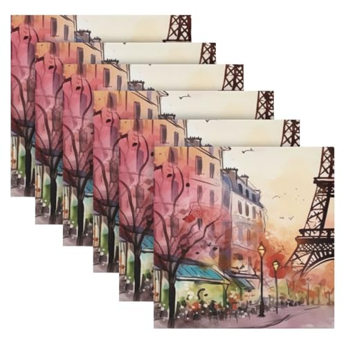 Servilletas de Tela Cuadradas Paris Tower Set x6 50.5 cm miniatura 6