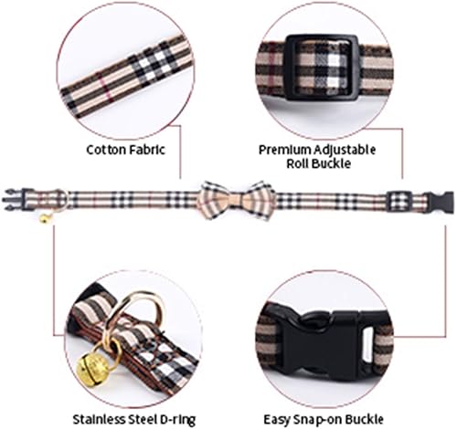 Miniatura 3 de SuperBuddy Collar para perro, collar ajustable con corbatín, collar para mascotas para perro con corbatín suave, collares para perros pequeños,