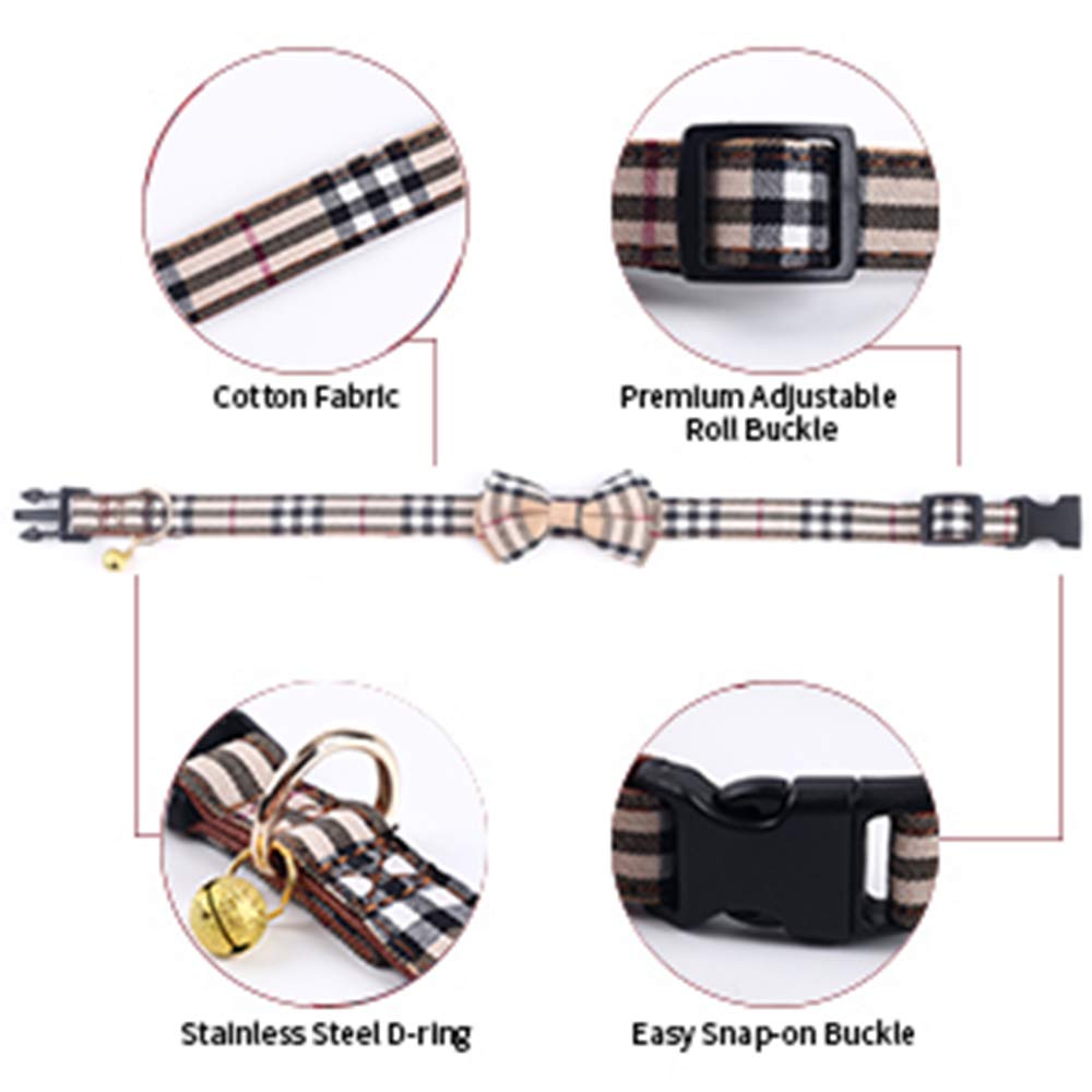 SuperBuddy Dog Collar, Adjustable Dog Collar with Bowtie, Pet Collar for Dog Soft Bowtie Dog Collars for Small Medium Large Pet