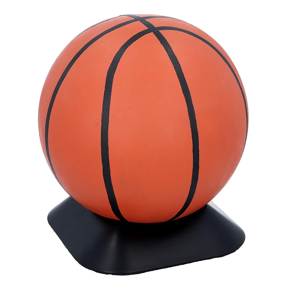 Basketball Urn for Ashes Adult Human – Handcrafted Stainless Steel Cremation Urn with ABS Base, Sports Memorial Tribute (Plaque NO)
