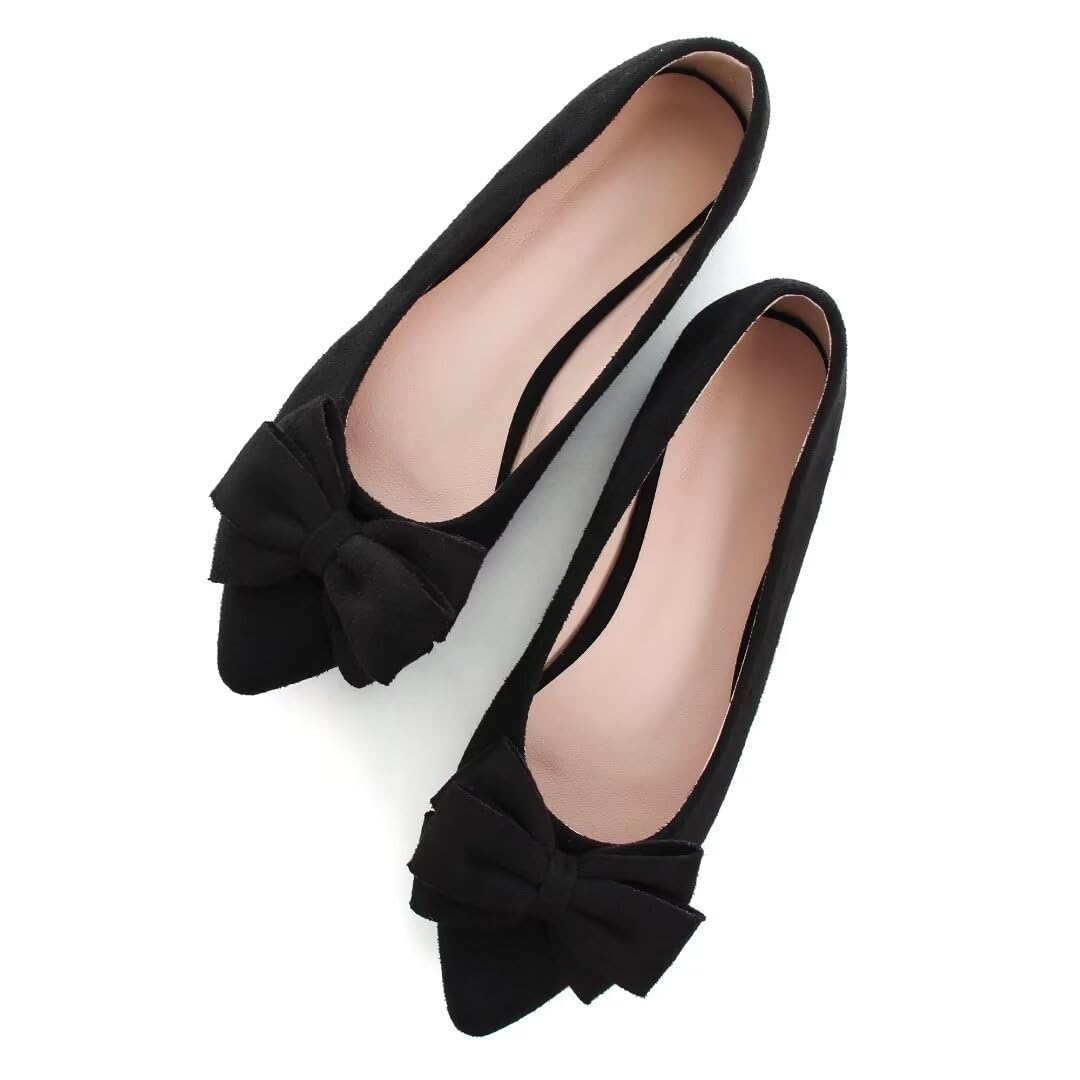 TN TANGNEST Women Fashion Bowknot Flats Comfort Pointed Toe Dress Shoes