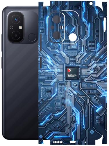 Image of AtOdds - Full Body Back Screen Guard Protector Film - Lamination Wrap Skin Sticker Compatible with REDMI 12C | Scratchproof Matte Finish (Circuit)