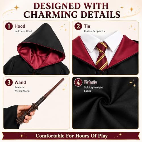 CVJJZ Wizard Costume Accessories Set for 9-12 Years Old - image 6