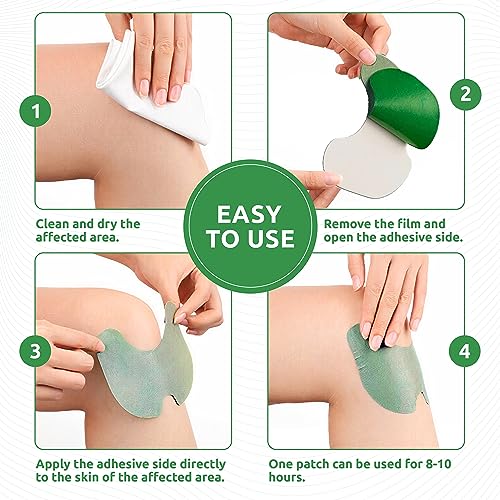 Knee Pain Relief Patch, Warming Herbal Plaster Pain Patches, Knee Patches for Pain Relief Bone on Bone Extra Strength,12 Hour Long Lasting Relief of Joint Pains, 12 Count - Image 6