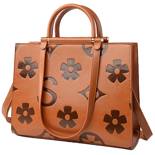 Bolso Tote de Cuero Vegano para Mujer, grande y floral miniatura 1