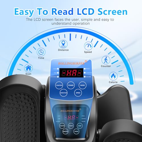 Rollingsurfer Under Desk Elliptical Machine, Adjustable Speeds Elliptical Trainer with Remote Control, Seated Pedal Exerciser, Portable Leg Exerciser for Teens Seniors and Adults - Image 5