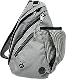 Dog Treat Pouches for Pet Training – Hands-Free Leash & Dog Training Bag with Treat Pouch, Poop Bag Holder, & Squeaker – Dog Walking Bag for Reactive Dogs, Agility, & More (Gray, Standard)
