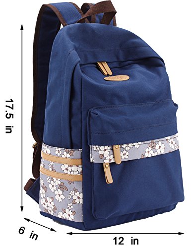 Mygreen Casual Style Canvas Backpack/School Bag/Travel Daypack Dark Blue #TOP1
