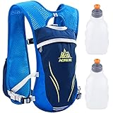 ✔️ MOCHILA DE HIDRATACIÓN -- Reflector de chaleco de Running (cinta reflectante) + tejido impermeable y resistente al desgaste + acolchado de malla ventilada ajustable hombro + almacenamiento multifuncional, el chaleco ultra Running es bueno para recoger el móvil, Notebook, iPad, ropa de emergencia, impermeable, tapas al aire libre, botiquines de primeros auxilios para actividades al aire libre.