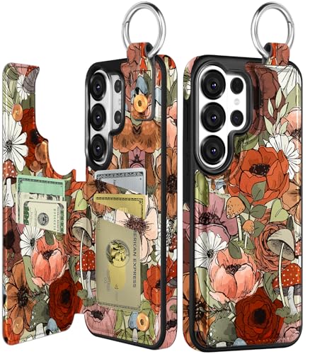 Coque Galaxy S26 Ultra anti-chute avec fermoir magnétique arrière cuir