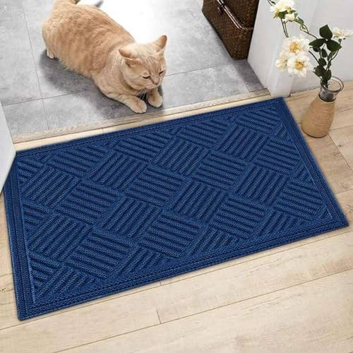 image for Mibao Front Door Mat, Dirt Trapper Welcome Mat for Outdoor Indoor, Non
