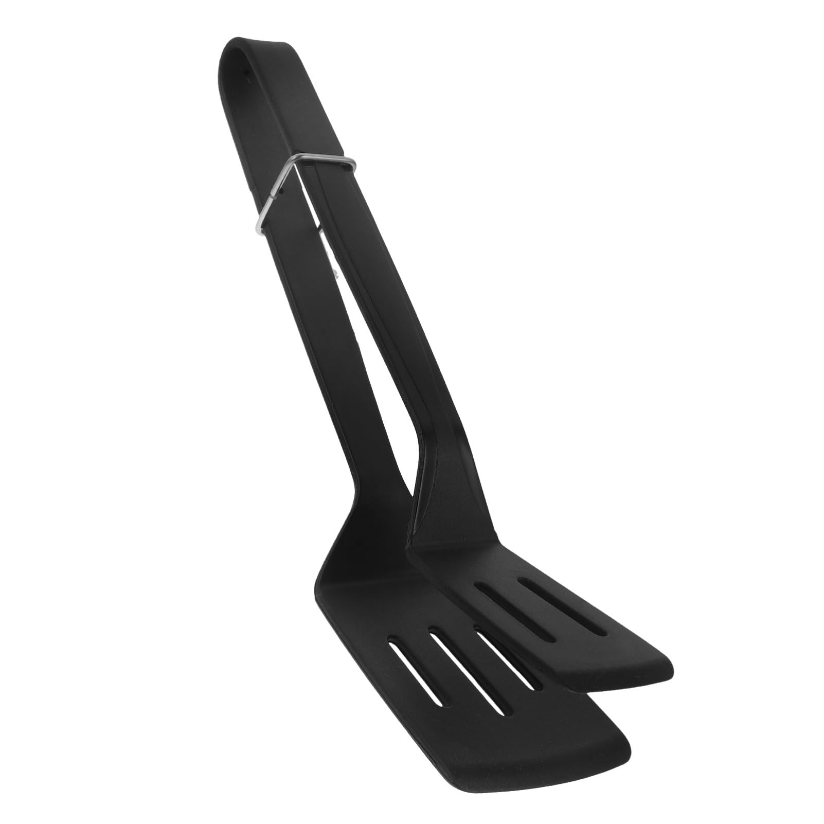 Mikikit 5 Stück Bratspatel-Clip Grill Dreher Essensclips Zange Küche Burger-Smasher spachtel Kochzangenklemme Pfannenwender für Lebensmittel Küchenutensilien aus Silikon Kieselgel Schwarz