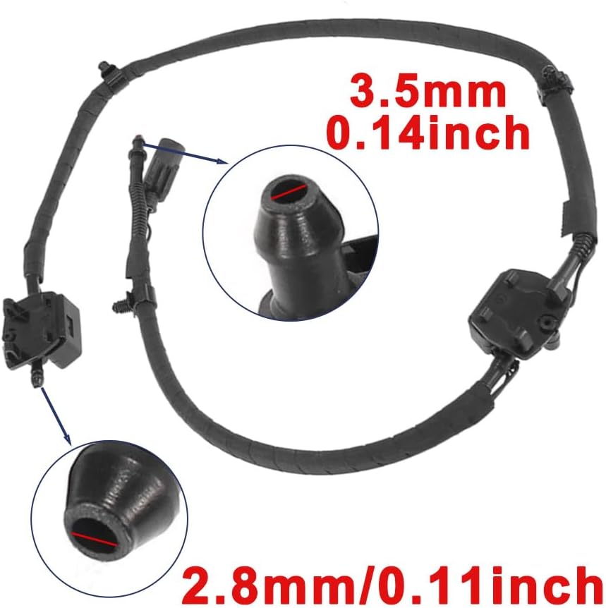 Car Front Windshield Wiper Washer Nozzle Line with Hose Compatible with 328i 335i Sedan 2012-2015 61667276500 61664849411