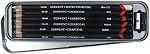 Derwent Charcoal Pencils, Metal Tin, 6 Count (0700838), Black/White