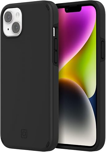 Incipio Duo Case for iPhone 14 Plus 6.7" Wireless Charging Compatible, Slim Dual-Layer Protective Case with 12ft Drop Protection, Shock-Absorbing, Scratch-Resistant Cover - Black