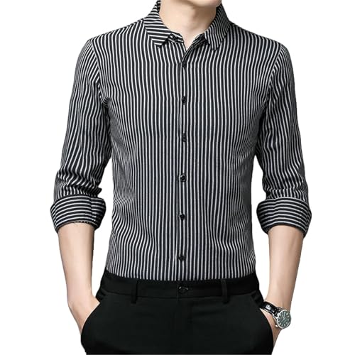 Chemise pour homme d'âge moyen manches longues coupe affinante