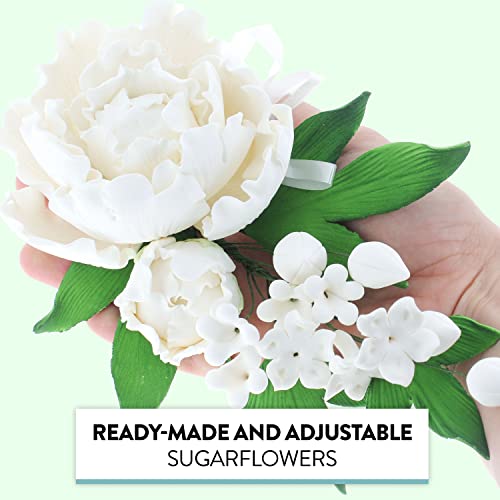 Global Sugar Art 1-Count White Peony Spray, Closed, Gumpaste Flowers by Global Sugar Art - Image 7