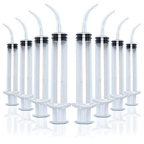 Dental Syringe 8 Pack 12cc Disposable Curved Syringe Irrigation Syringe
