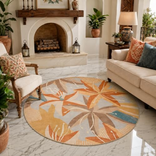 Tapis rond robuste et lavable pour proteger le sol du salon - 2