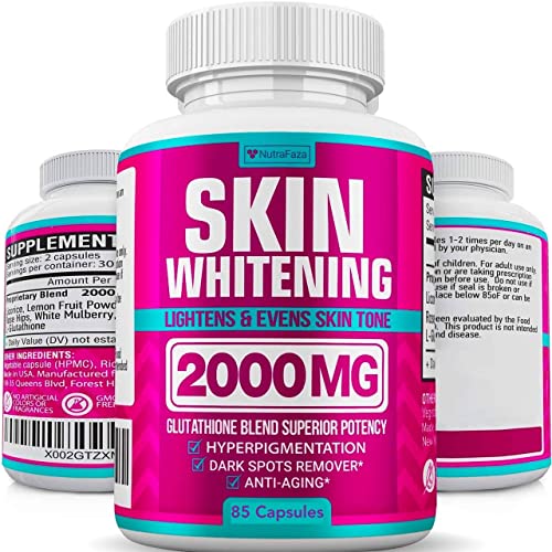 Glutathione Whitening Pills - 2000mcg Glutathione - Better than Skin Lightening Cream - Dark Spots & Acne Scar Remover