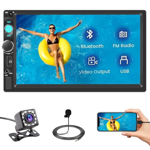 Inefala Autoradio 2 Din mit Display 7 Zoll, Car Radio Bluetooth Doppel Din mit Video-Ausgangsfunktion Mirror Link Radio FM USB/AUX EQ SWC Rückfahrkamera Mic Unterstützung SD-Karte Inefala Autoradio 2 Din mit Display 7 Zoll, Car Radio Bluetooth Doppel Din mit Video-Ausgangsfunktion Mirror Link Radio FM USB/AUX EQ SWC Rückfahrkamera Mic Unterstützung SD-Karte
