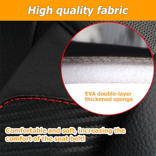 Image of Osilly 2PCS Car Seat Belt Cover, Carbon Fiber Seatbelt Shoulder Protection, Soft Car Seat Belt Strap Cushion Protect Your Neck and Shoulder, Car Accessories Seat Belt Pad for Car Truck (Black)