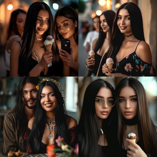 BERRYLION Long Straight Wigs for Women, Black, Average Size - Image 4