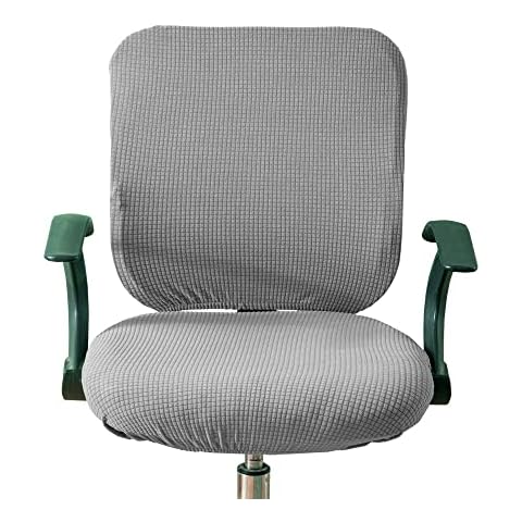 Gardaner Office Chair Cover Water Resistant- Split Protective & Stretch Jacquard Elastic Universal Slipcover for Desk Task Chair, Computer Rotating Chair, Armless Chair (Silver Gray) Cover