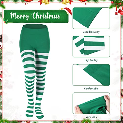 Medias de Navidad a Rayas de tres pares con pies completos para mujer 2