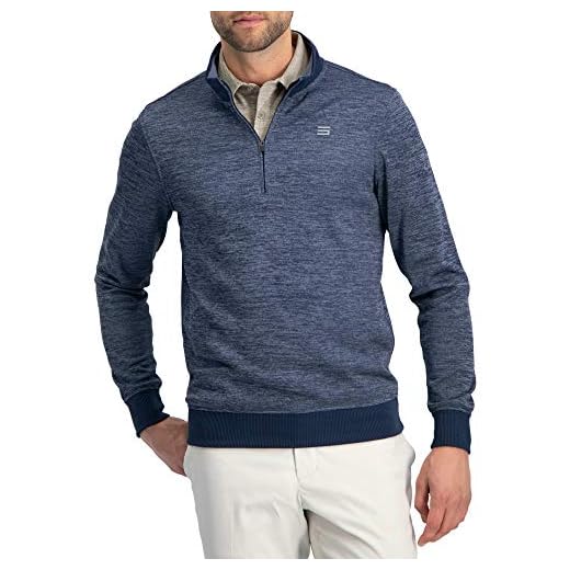 Golf Sweaters - Soft And Warm Golf Sweaters For Layering | Golf Accessories Three Sixty Six Dry Fit Pullover Sweaters for Men - Quarter Zip Fleece Golf Jacket - Tailored Fit
