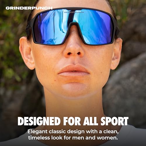 Image of grinderPUNCH Polarized Sports Sunglasses for Men Women UV Protection Shades for Baseball Running Cycling Skiing & Pickleball