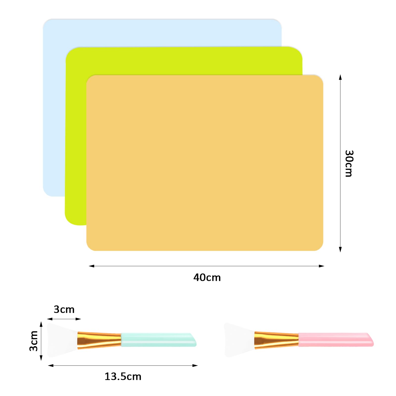 HENGBIRD Set 3 Tappetini Silicone 40x30cm - Tovagliette Merenda Lavabili, Antiaderenti - Foto 6