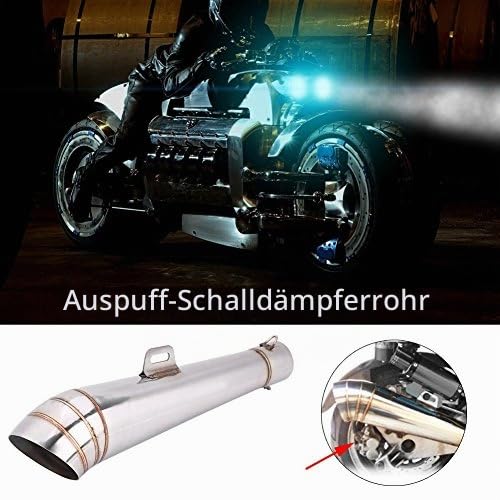51mm Edelstahl Motorrad Auspuff Schalldämpfer, Universal GP-Auspuffendstück für Motorrad ATV