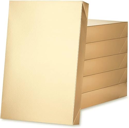 6 cajas de regalo extra grandes con tapas, 17 x 11 x 2.5 pulgadas, caja de regalo de ropa dorada, cajas de regalo para ropa, cajas de envoltura de