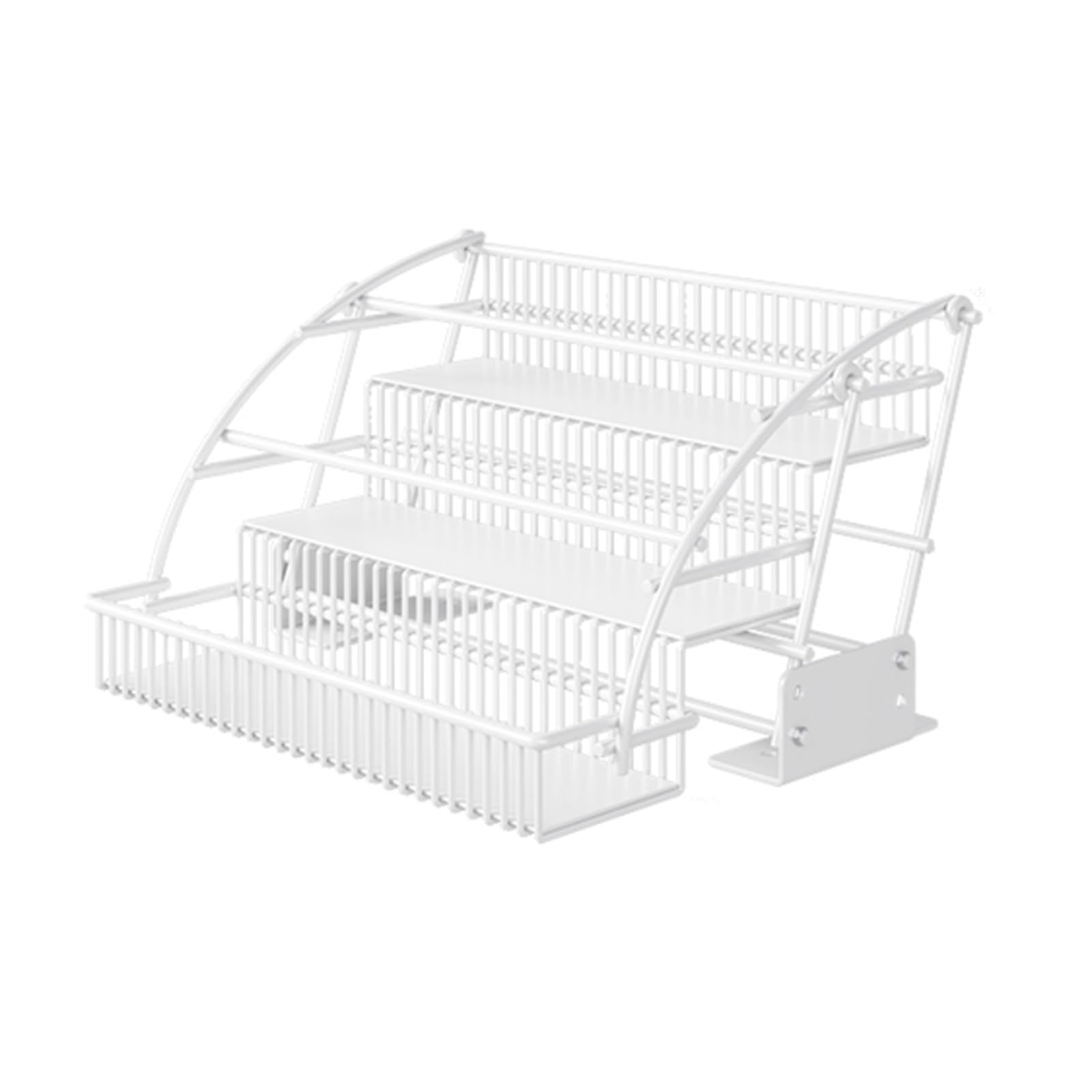 IUokLU 3-Tier Pull Down Shelf for Kitchen Upper Cabinet - Black Spice Rack Organizer - Maximize Space & Easy Access to Spices and Condiments(White-27.5x24x44cm)