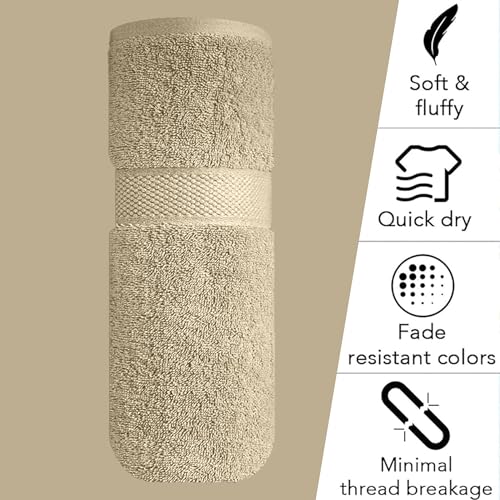 Image of Sulfar 100% Terry Ring Spun Cotton Face Towel - Quick-Dry, Highly Absorbent (480 GSM) (30 x 30 Cm) Beige (Pack of 1)
