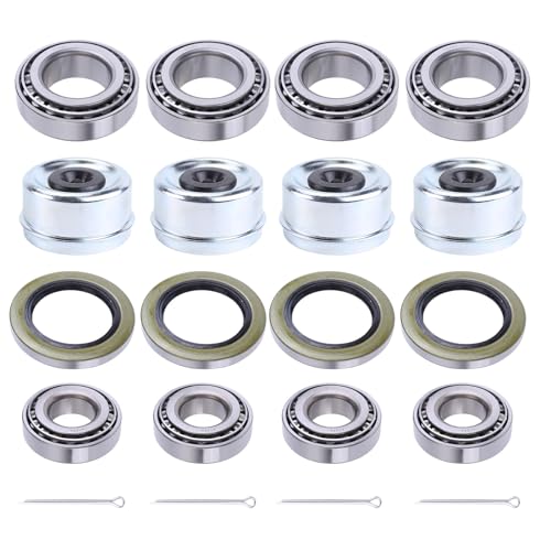 Slakerbe Boat Trailer Hub Wheel Axles Bearing Kits, 4 Sets 25580 14125A Trailer Bearings Kits Compatible with 6000# (8 lug) and 7000# axles from compatible for Dexter AL-Ko Quailty and others