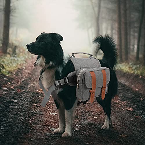 MIGOHI Dog Camping Hiking Travel Backpack, Durable Doggy Saddle Bag Rucksack with 2 Side Pockets Breathable Pet Pack for… - Image 3
