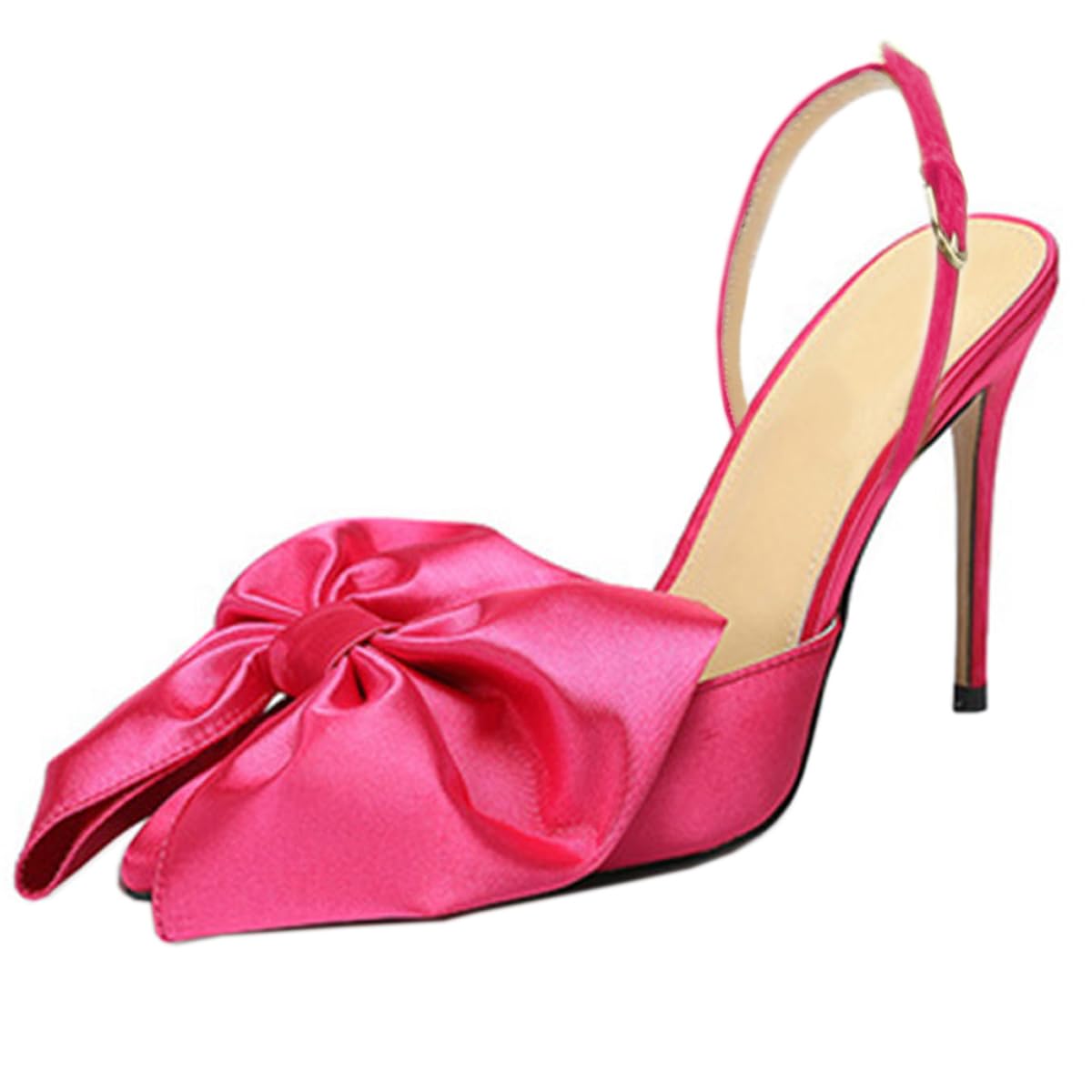 Emiwey Women's Bow-Knot Pointed Toe High Heel Stiletto Pumps Dress Party Ladies Sandals Shoes