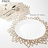 Snowkingdom Pack of 6 Gold Metallic Placemats Laminated Vinyl Round Leaf Plastic Dinning Table Place Mats Decoration for Wedding Christmas Thanksgiving Holiday #1