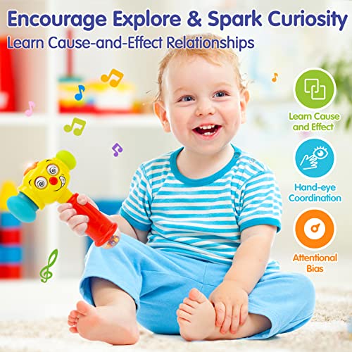 HOLA Toys for 1 Year Old Boys Birthday Gift - Hammer Baby Toys 12-18 Months Development, Musical Toddler Toys Age 1-2 with Light Flashing, Easter Stuffers - Image 3