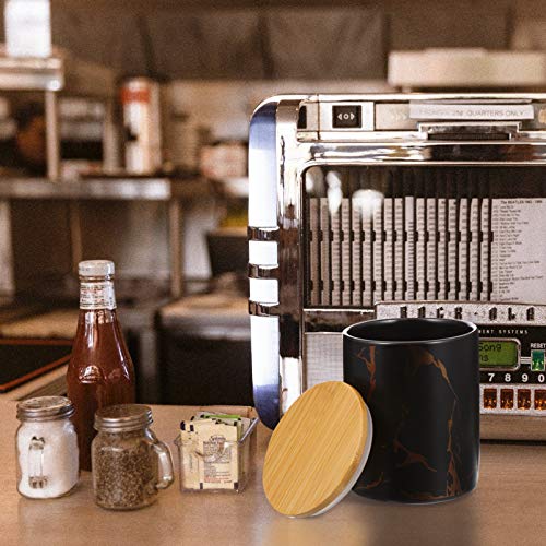 Boîte en céramique pour café et biscuits, idéale pour un plan de travail ordonné