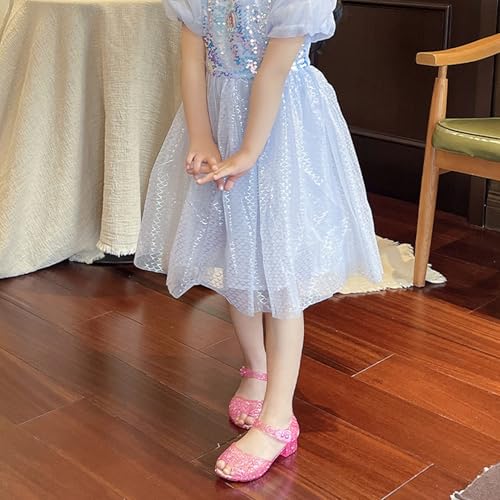 Image of techcity Princess Girls Sandals Dress Up Dance Party Cosplay Jelly Shoes for Kids Toddler Mary Janes