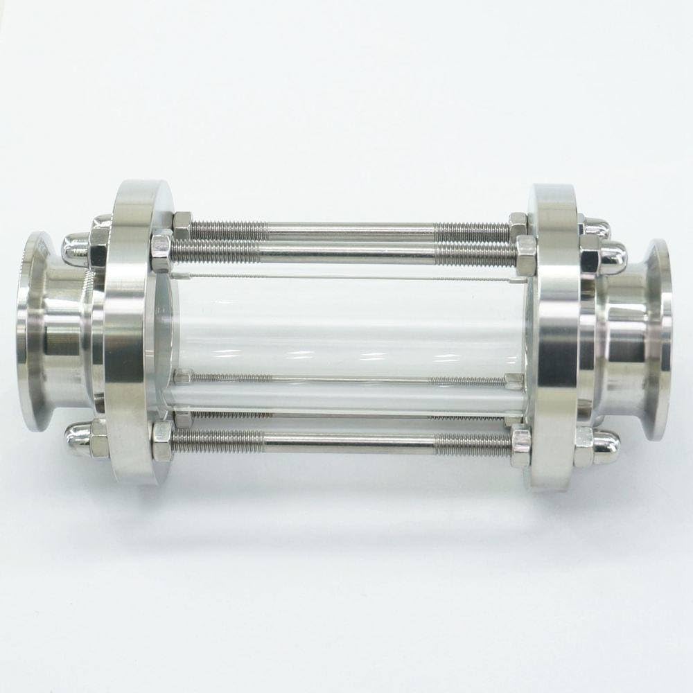 Fit Tube OD 32mm Tri Clamp 1.5" Ferrule 50.5mm 304 Stainless Steel Sanitary Fitting Flow Sight Glass for Homebrew