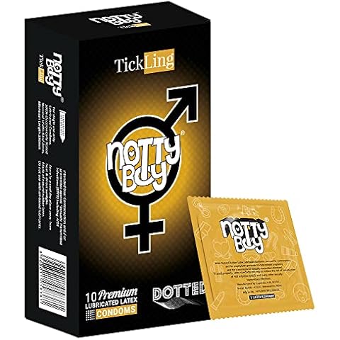 NottyBoy Extra Dotted Condoms (Lubricated Latex Condoms) Extra Safe (Pack of 10) Cover