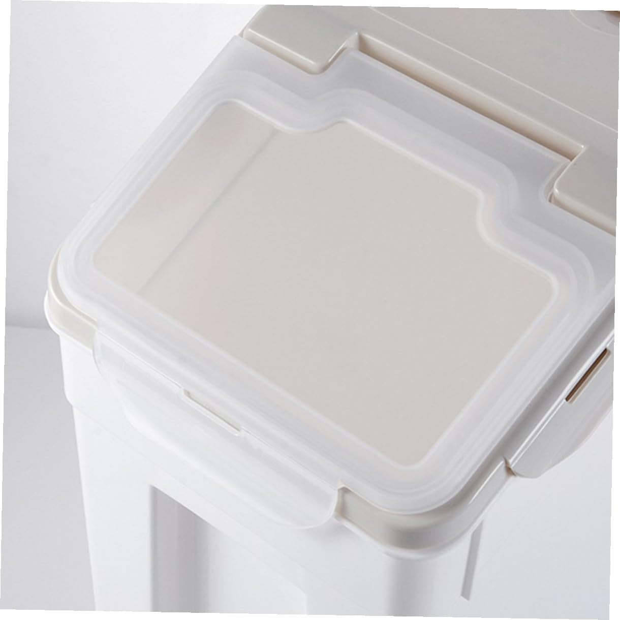 Pet Food Container Airtight Sealing Barrel Small Size Nordic Beige 8-12 Lb Capacity Food Storage Bin for Dogs and Cats